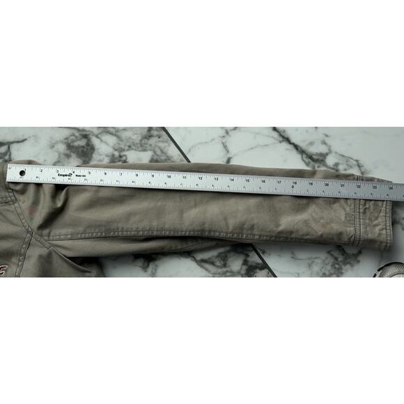 VTG HOLLISTER GRAIL Y2K Olive Bomber Flannel Lined Detachable Fur Trim Hoodie - Picture 10 of 16